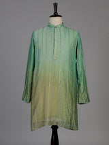 Pista green shaded silk kurta suit for men