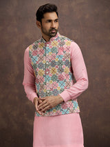 Baby pink cotton linen waistcoat set
