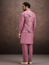 Onion pink cotton linen waistcoat set