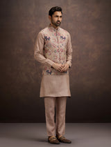 Rose wood pink cotton linen waistcoat set