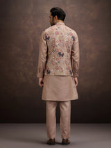 Rose wood pink cotton linen waistcoat set