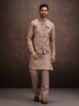 Rose wood pink cotton linen waistcoat set