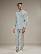 Grey mens royal crest jodhpuri suit