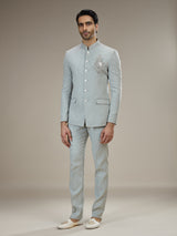 Grey mens royal crest jodhpuri suit