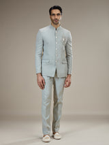 Grey mens royal crest jodhpuri suit
