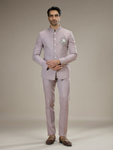 Lilac purple mens statement crest jodhpuri suit