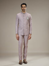 Lilac purple mens statement crest jodhpuri suit