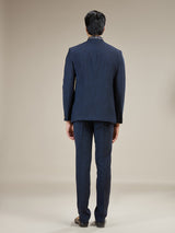 Navy blue mens antique button jodhpuri suit