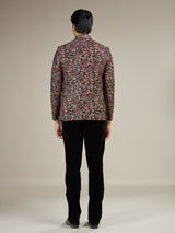 Black mens cool tone floral jodhpuri suit