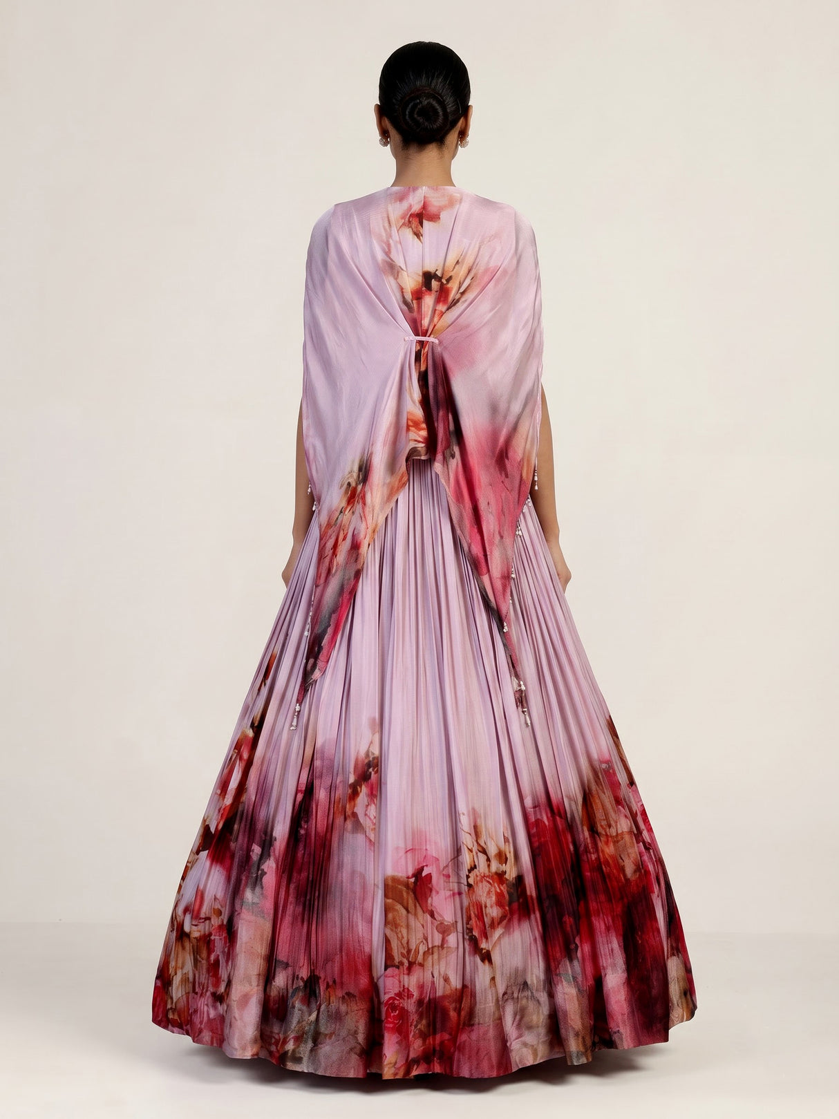 Rose pink watercolor lehenga choli for women