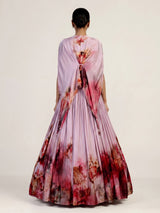 Rose pink watercolor lehenga choli for women