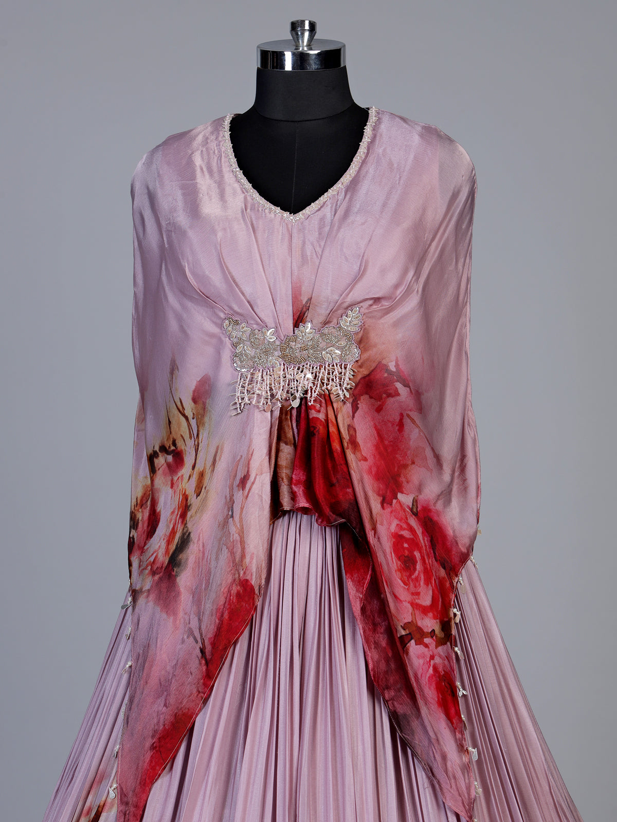 Rose pink watercolor lehenga choli for women