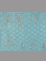Sky blue shaded silk unstitched lehenga choli with zari shimmer