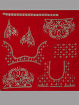 Red raw silk unstitched lehenga choli with luxurious double dupattas