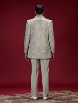Grey floral vine indo western for men