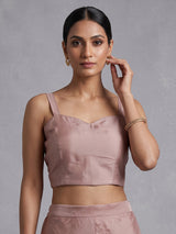 Onion pink organza and satin silk palazzo suit