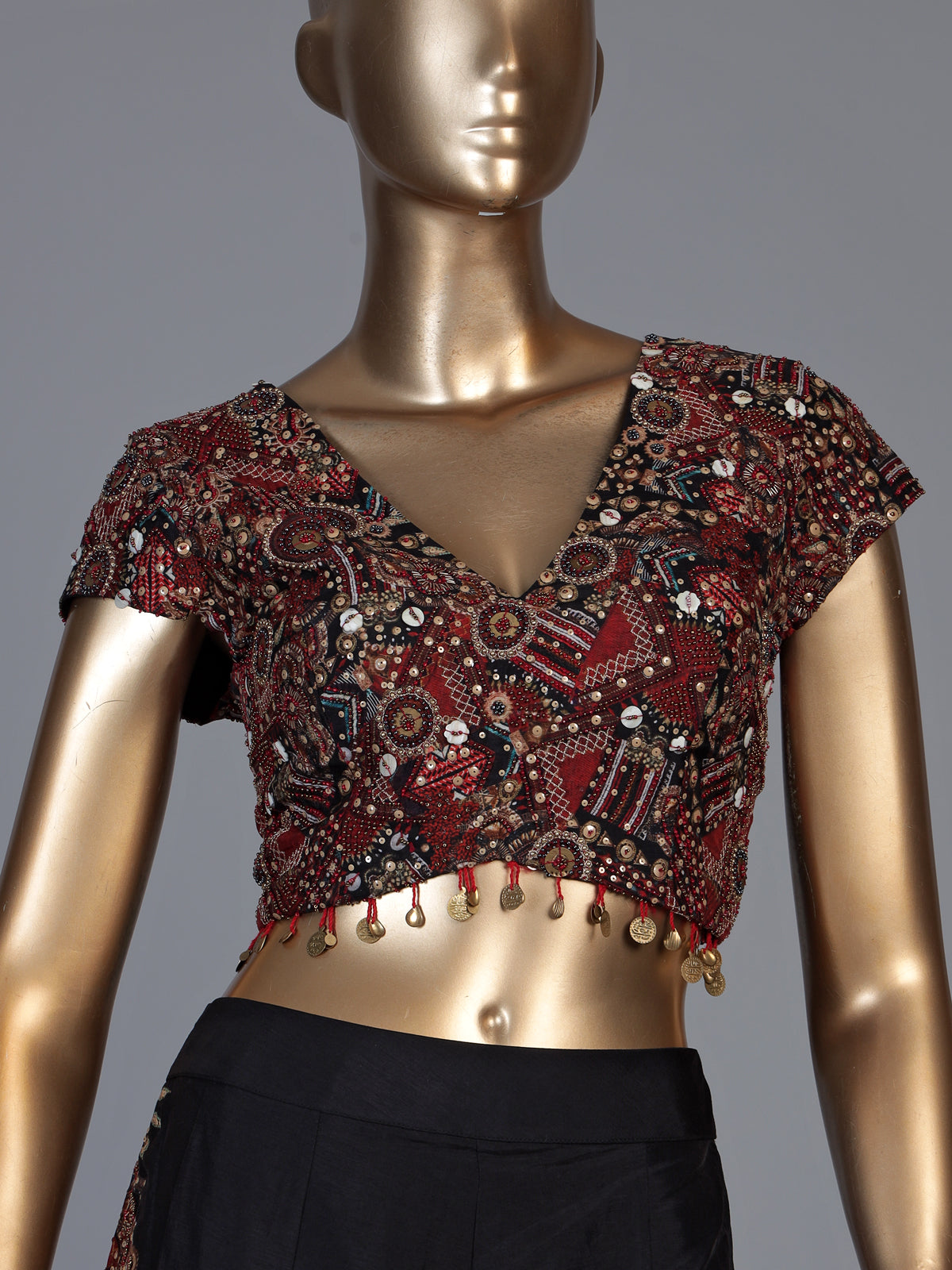 Black kalamkari drape palazzo suit for women