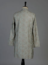 Dusty mint green silk blend mens kurta suit with sparkling detailing
