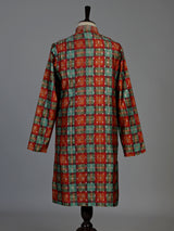 Multicolor gajji silk mens kurta suit with checks printed dupatta