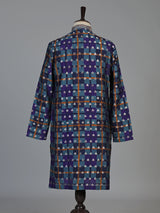 Blue gajji silk mens kurta suit with printed dupatta and zari butti