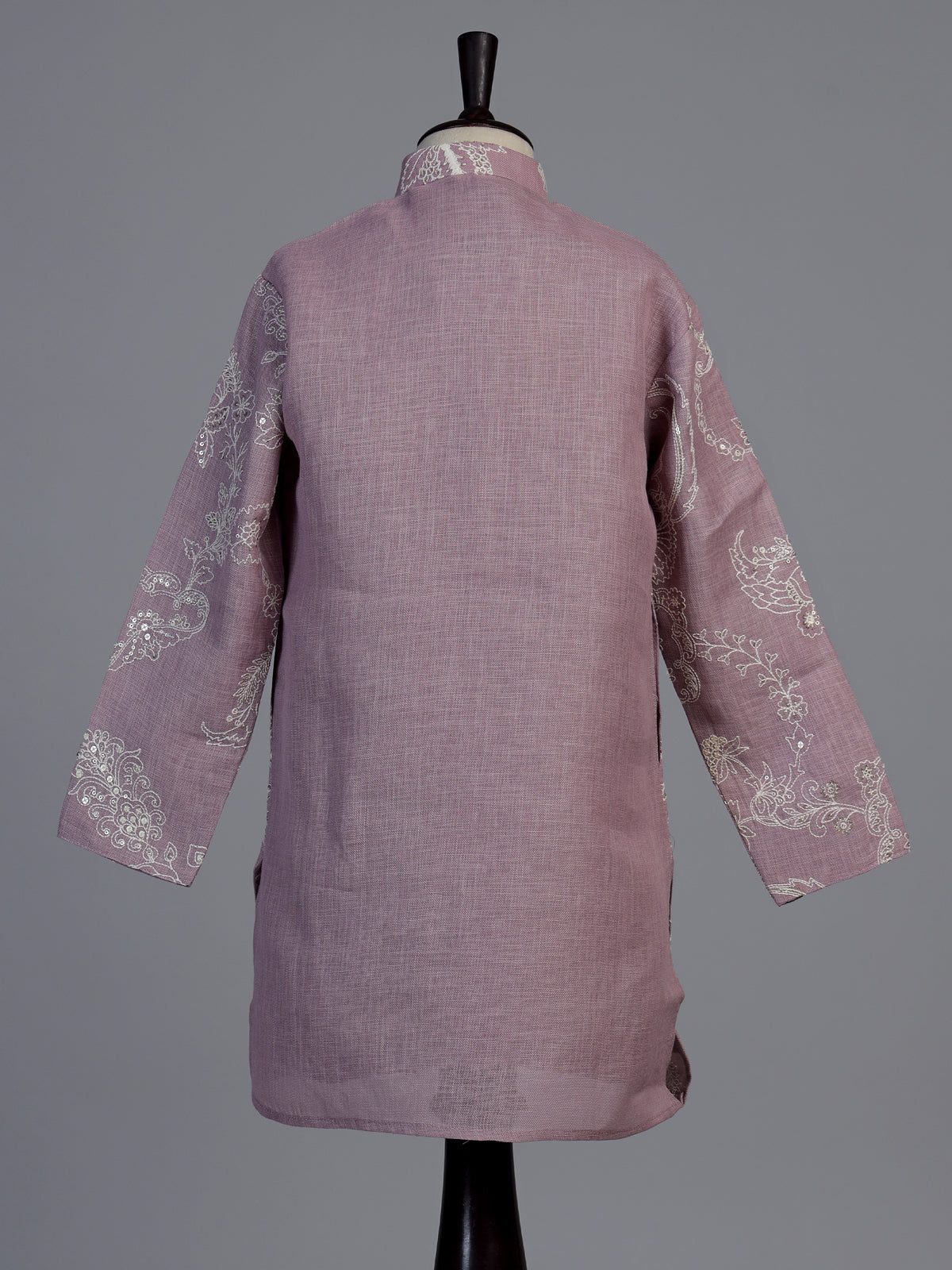Lilac purple kashmiri embroidered boys kurta suit