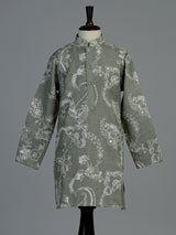Pista green kashmiri embroidered boys kurta suit