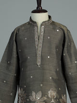 Stone grey heritage tree boys kurta suit