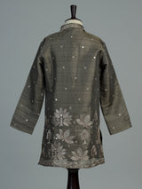Stone grey heritage tree boys kurta suit