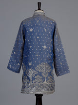 Stone blue chanderi silk  boys kurta suit