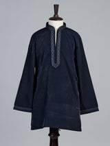 Navy blue diamond chain boys kurta suit