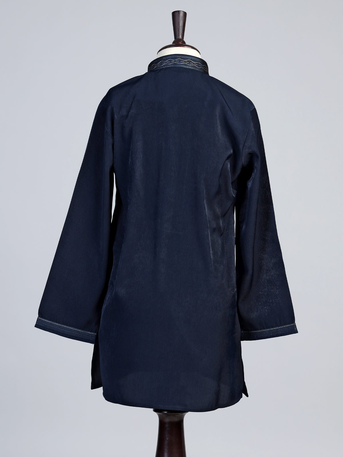 Navy blue diamond chain boys kurta suit