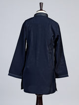 Navy blue diamond chain boys kurta suit