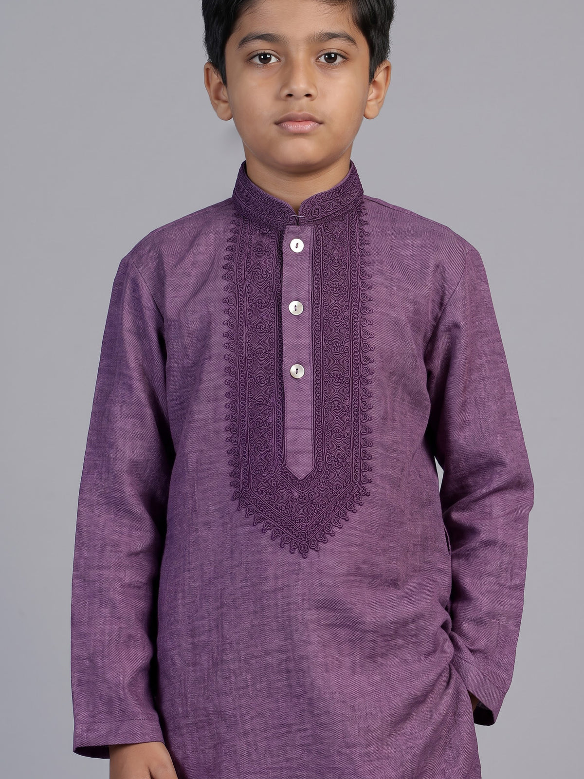 Wine kashmiri paisley boys kurta suit