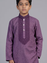 Wine kashmiri paisley boys kurta suit