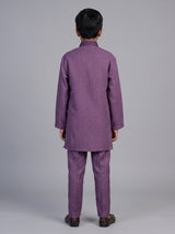 Wine kashmiri paisley boys kurta suit