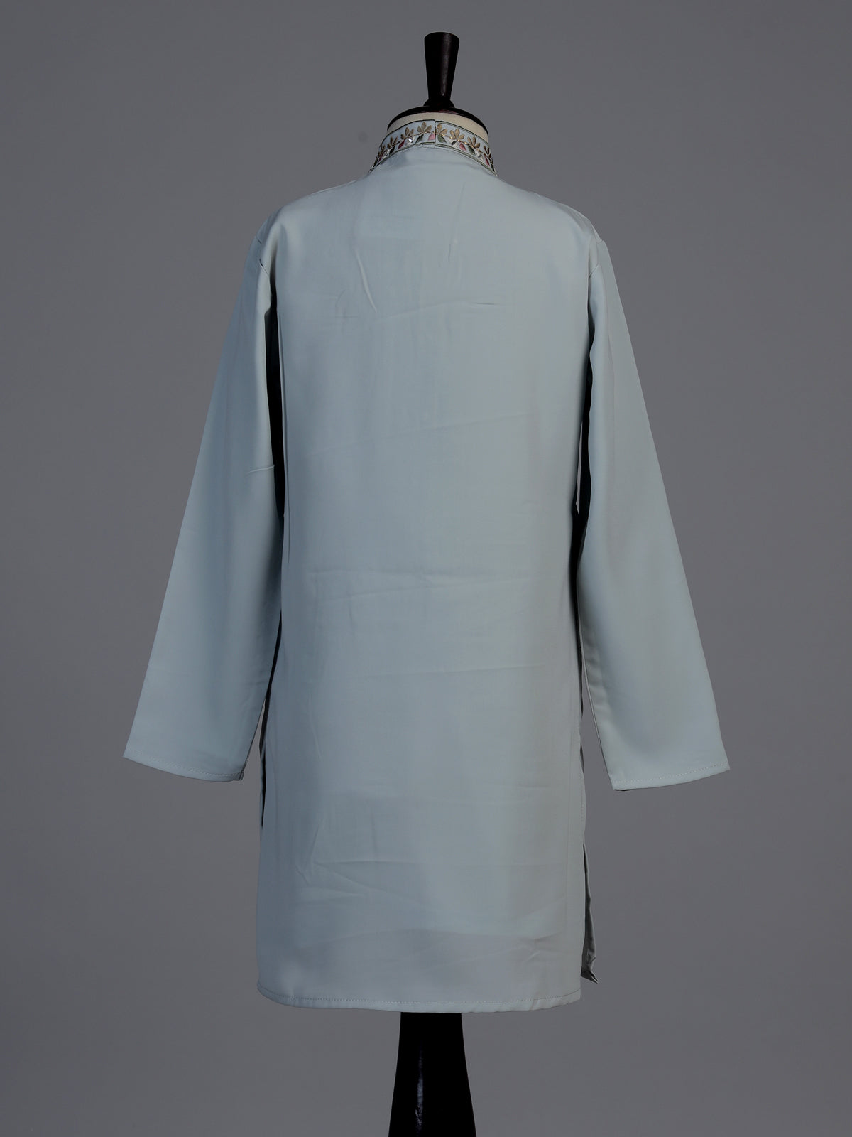 Ice blue jharokha embroidered boys kurta suit