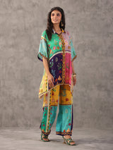 Multicolor quirky sequined printed co ord set