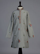 Pista green zardosi embroidered boys kurta suit