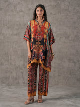 Multicolor ethnic sequin work tassel embellished co ord set