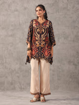 Black scalloped hem cutdana work co ord set