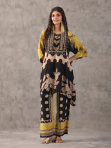 Black ethnic cutdana work tassel co ord set