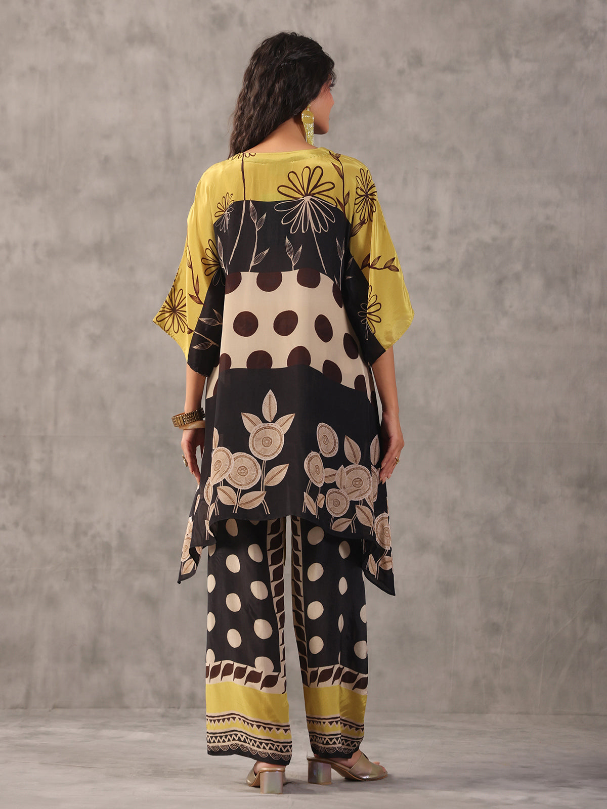 Black ethnic cutdana work tassel co ord set