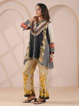 Black eyecatching beaded full sleeve co ord set