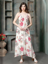 Off white meadow floral women maxi dress