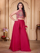 Rani pink embellished girls palazzo suit