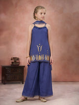 Navy blue gota patti girls palazzo suit