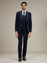 Navy blue classic shawl lapel coat suit