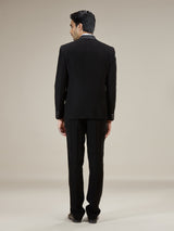 Black satin shawl lapel formal coat suit