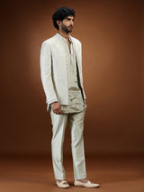 Mint green chikankari jacket mens indo western