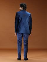 Contemporary blue cutdana jodhpuri suit for mens